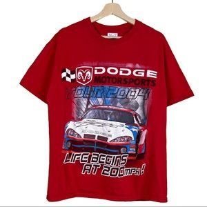 Vintage Mens Early 2000s Dodge Racing Shirt!